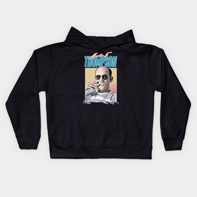 Hunter S Thompson / Retro Style Aesthetic Design Kids Hoodie by DankFutura